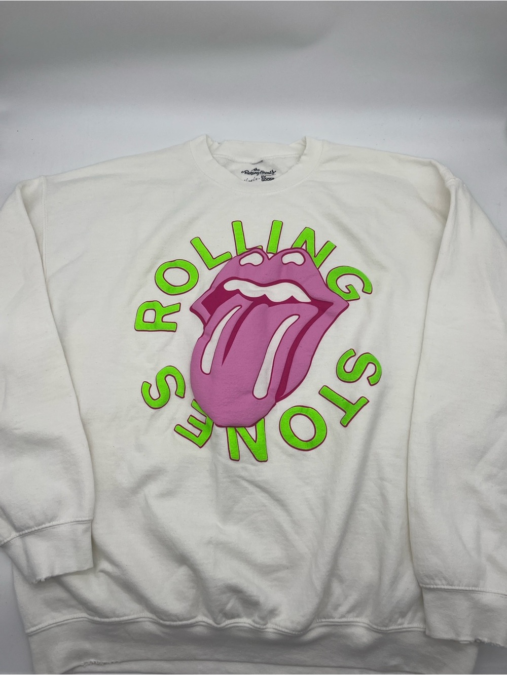 NWT Rolling Stones White Crewneck sweatshirt size L